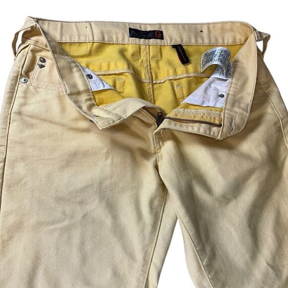 Vintage G by Guess Yellow Korbin Slim Fit Limonchelli Jeans 90s' Size US 31 Used - Picture 3 of 11